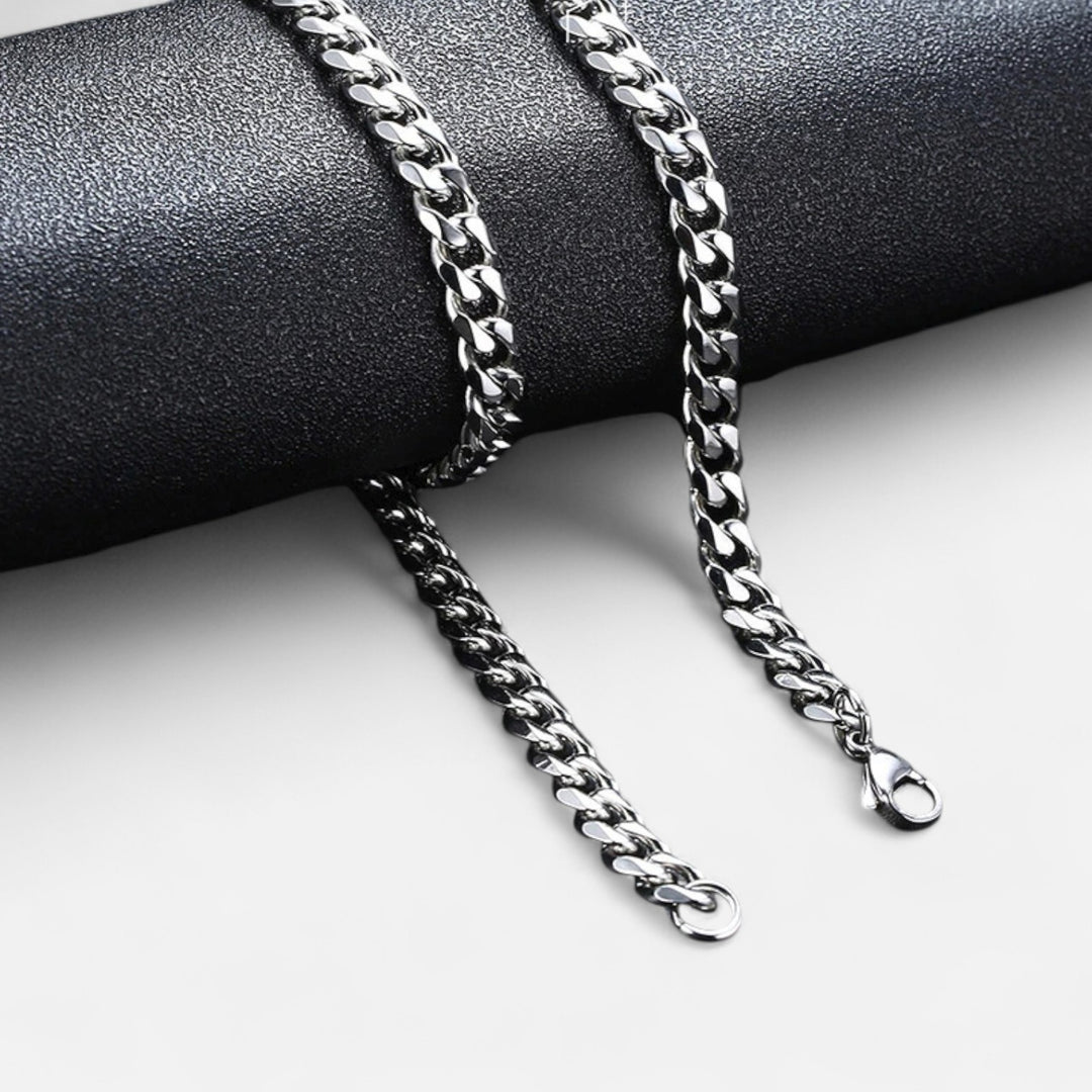 Celzoir | Collier Classy Homme à Maillons Cubains en Acier Inoxydable – Style Vintage et Finition Solide