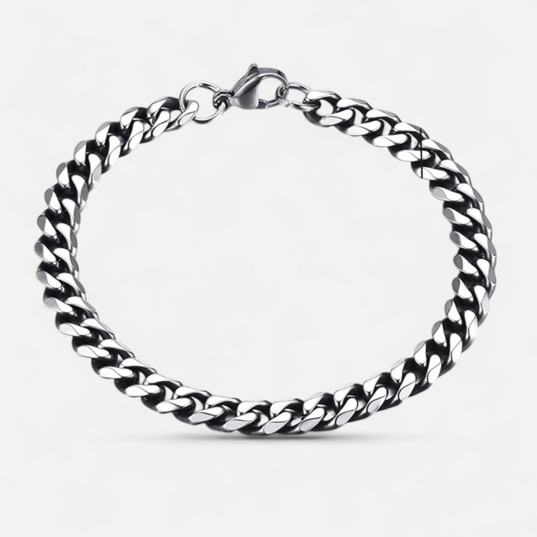 Celzoir | Bracelet Classy Homme à Maillons Cubains Miami en Acier Inoxydable – Chaîne Épaisse et Finition Polie