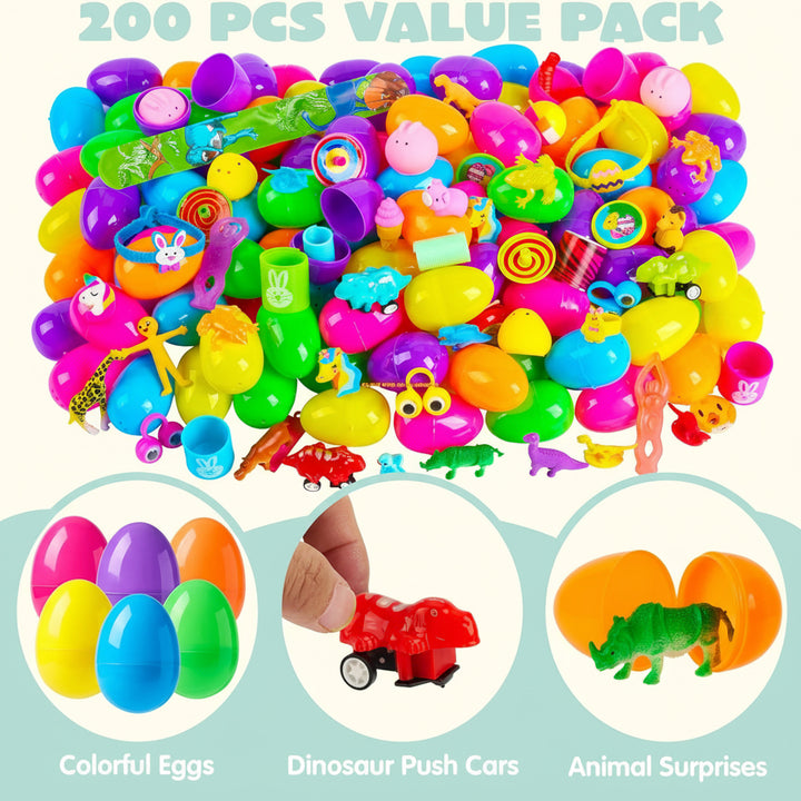 Easter Eggs Prefilled Toy Pack Kids Plastic Party Favor Set Bulk