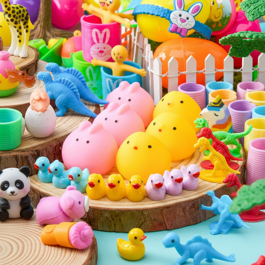 Easter Eggs Prefilled Toy Pack Kids Plastic Party Favor Set Bulk