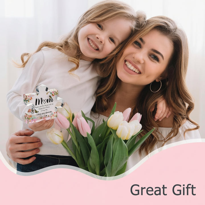 Gift Mom Acrylic Puzzle Plaque Desk Decor Keepsake