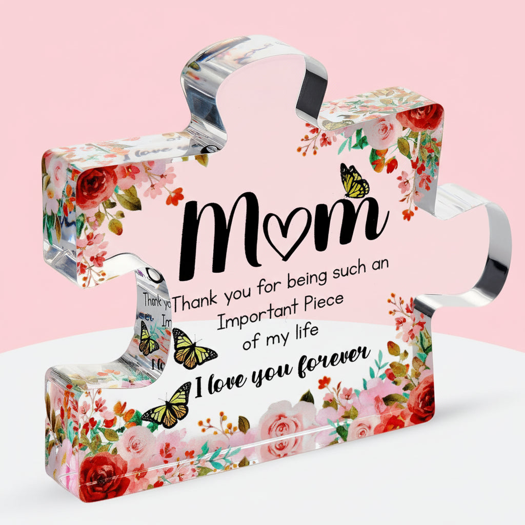Gift Mom Acrylic Puzzle Plaque Desk Decor Keepsake