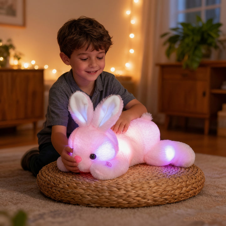 Lampada Notturna Coniglio Morbido Giocattolo LED Decorazione Cameretta Bambini