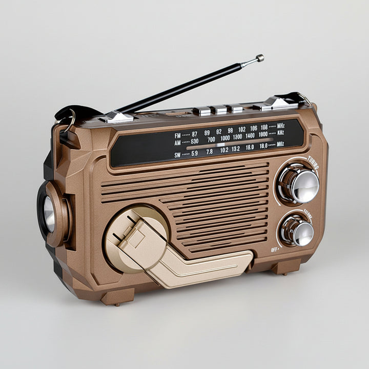 Solar Powered Emergency Radio Bluetooth Flashlight USB Charging