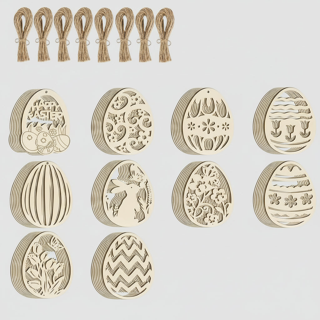 Wooden Hanging Ornaments Decorative Easter and Holiday Wall Decor