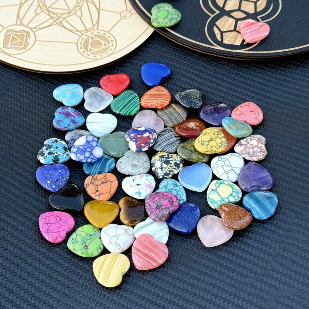Set assortito di pietre naturali di cristallo per la guarigione del cuore