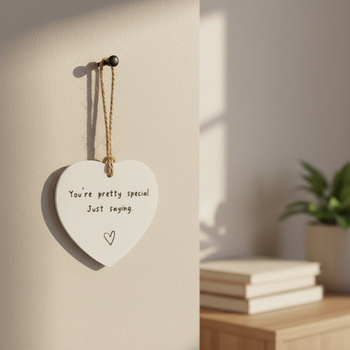 Decorazione da parete Cuore appeso Insegna in acrilico Citazione romantica Regalo