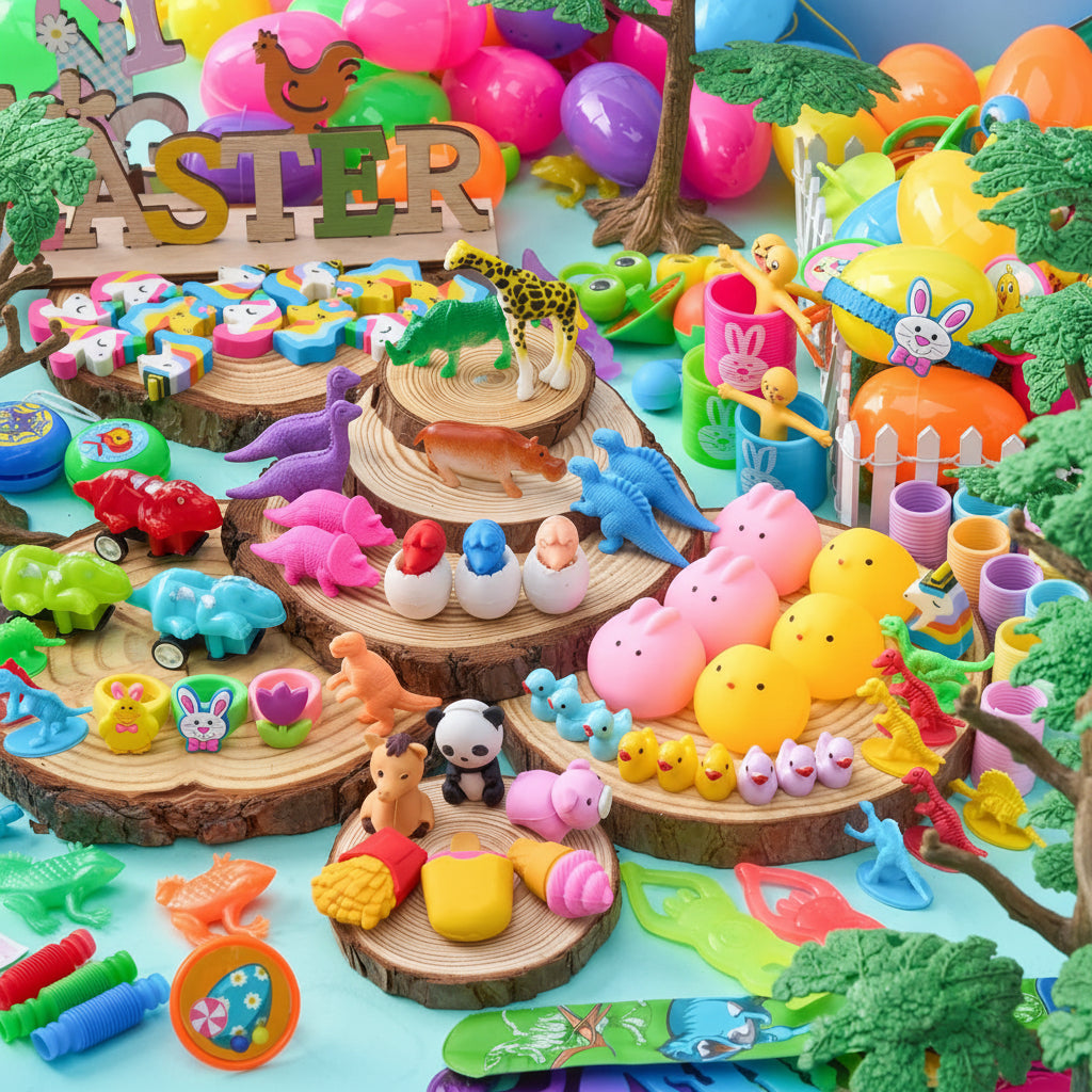 Easter Eggs Prefilled Toy Pack Kids Plastic Party Favor Set Bulk
