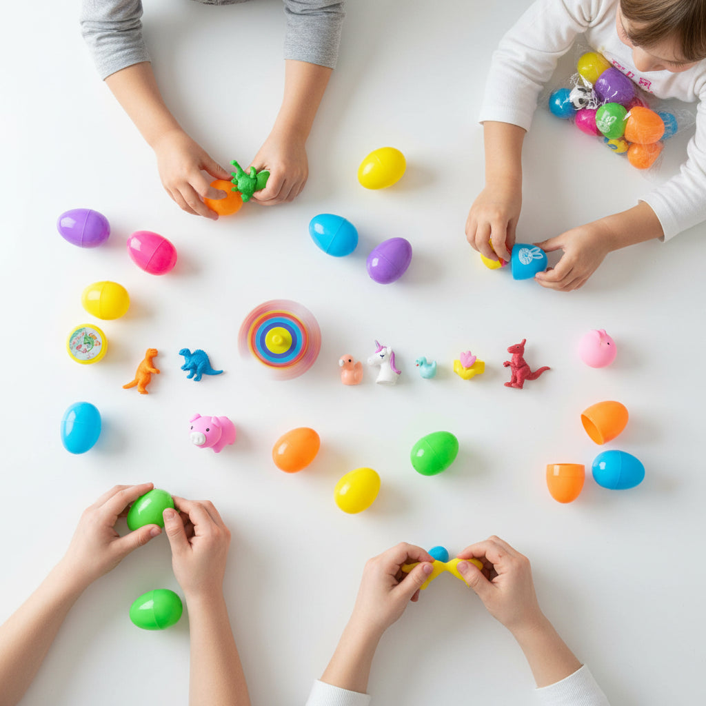 Easter Eggs Prefilled Toy Pack Kids Plastic Party Favor Set Bulk