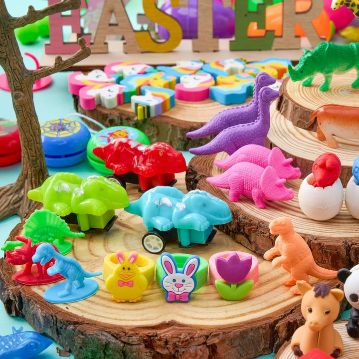 Easter Eggs Prefilled Toy Pack Kids Plastic Party Favor Set Bulk