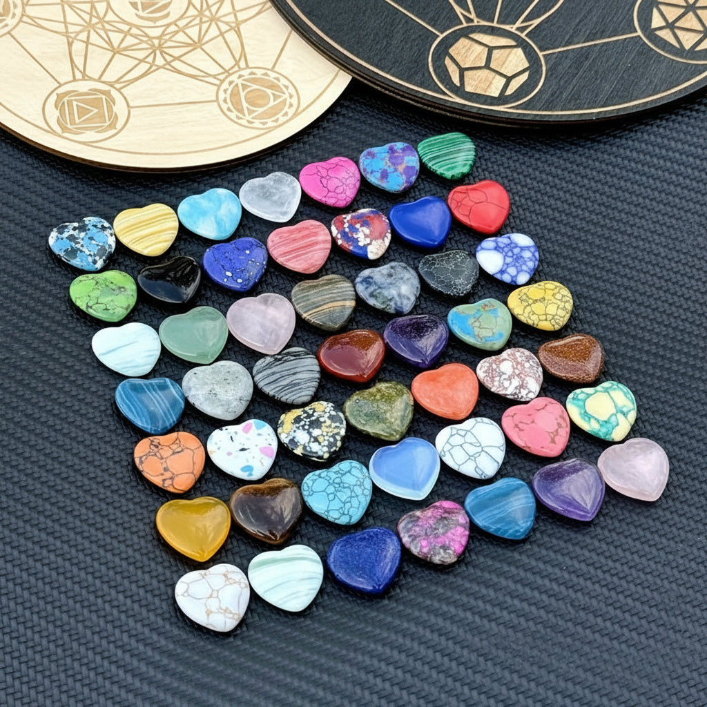 Set assortito di pietre naturali di cristallo per la guarigione del cuore