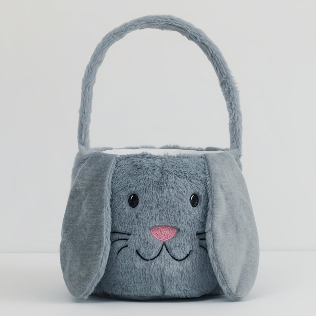 Borsa Morbida a Forma di Coniglio Pasquale con Cesto per Caramelle e Uova