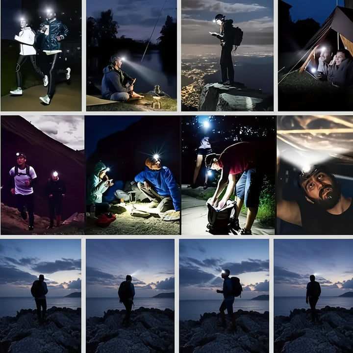 Hiking Headlamp Rechargeable LED USB Bright Waterproof Light