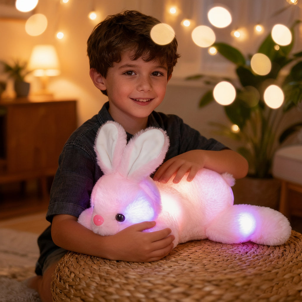 Lampada Notturna Coniglio Morbido Giocattolo LED Decorazione Cameretta Bambini