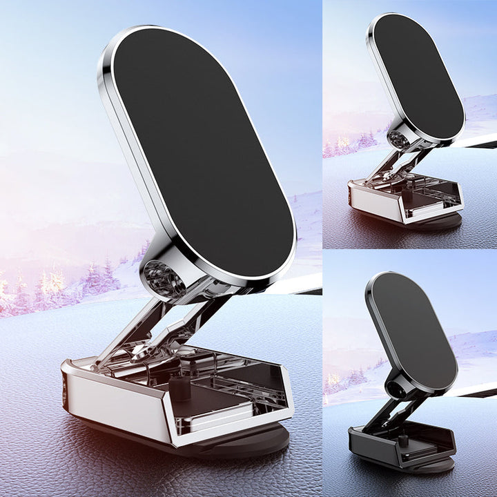 Car Phone Mount Magnetic Dashboard Holder Foldable Metal Stand