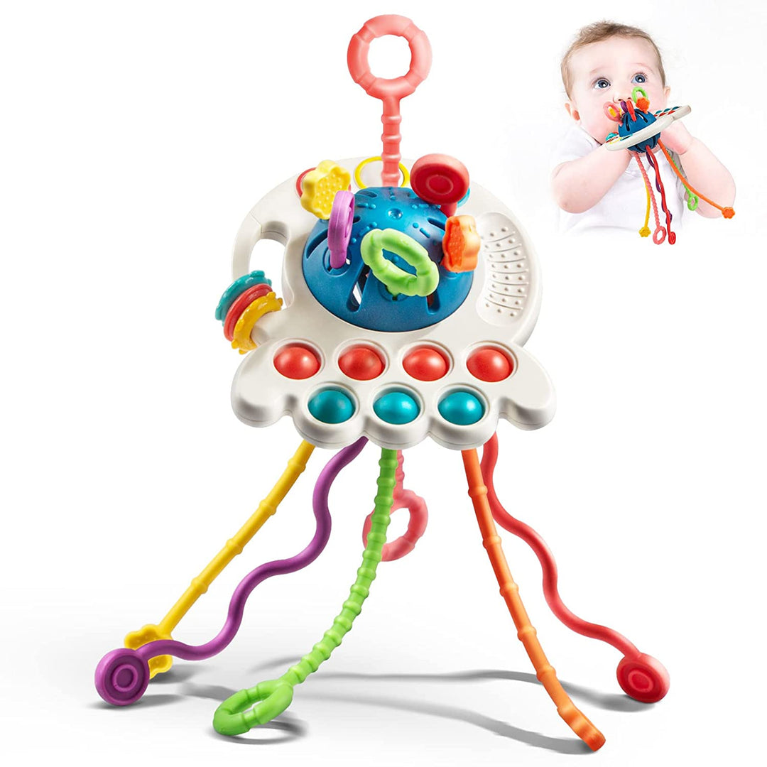 Anneau de Dentition pour Bébé en Plastique ABS Sûr – Jouet Sensoriel Éducatif avec Couleurs Vives et Textures Variées 0