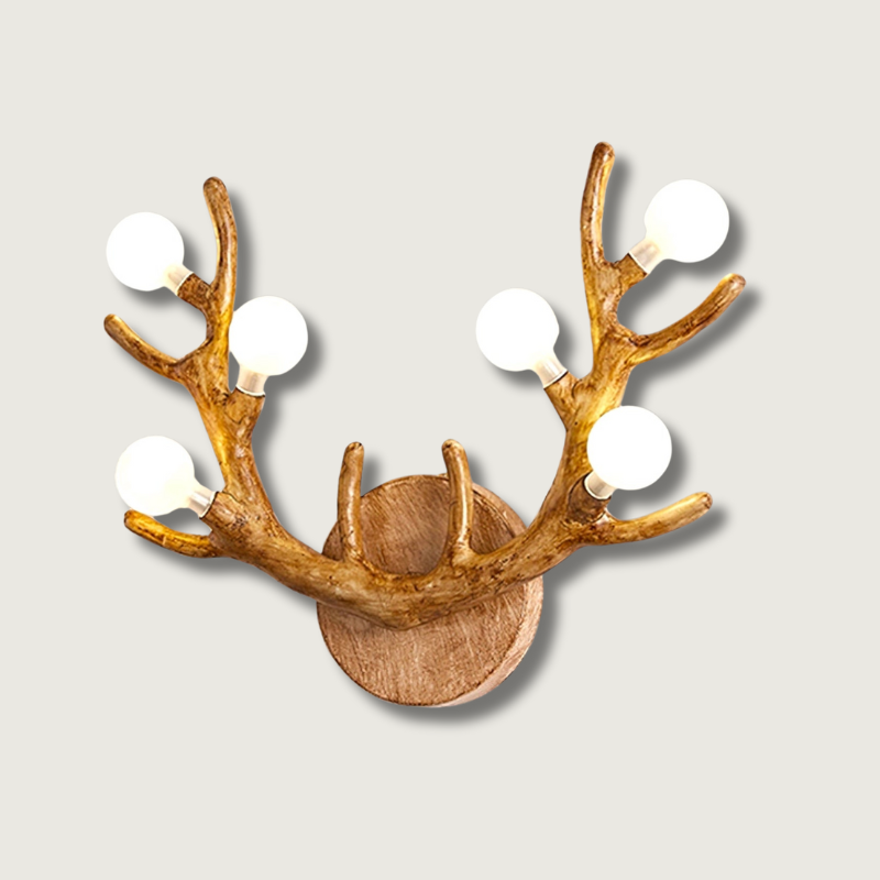 Applique Murale Cerf Élégante en Bois et Métal – Lumière LED Chaude pour Intérieur 1