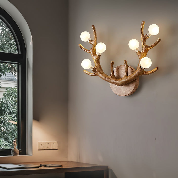 Applique Murale Cerf Élégante en Bois et Métal – Lumière LED Chaude pour Intérieur 3