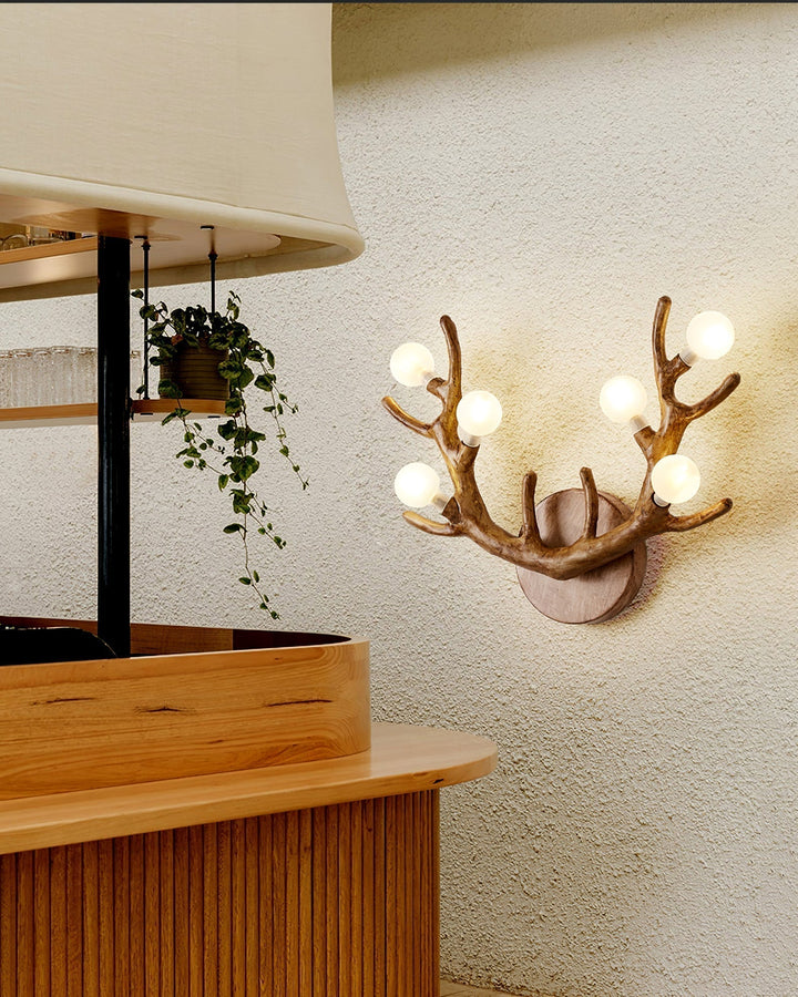 Applique Murale Cerf Élégante en Bois et Métal – Lumière LED Chaude pour Intérieur 4
