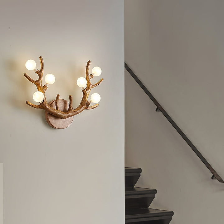 Applique Murale Cerf Élégante en Bois et Métal – Lumière LED Chaude pour Intérieur 5