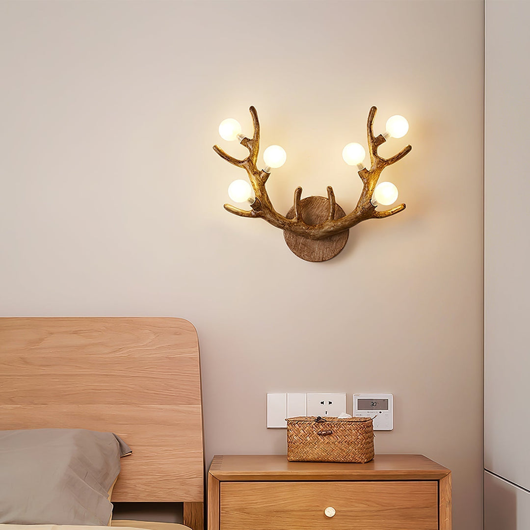 Applique Murale Cerf Élégante en Bois et Métal – Lumière LED Chaude pour Intérieur 6