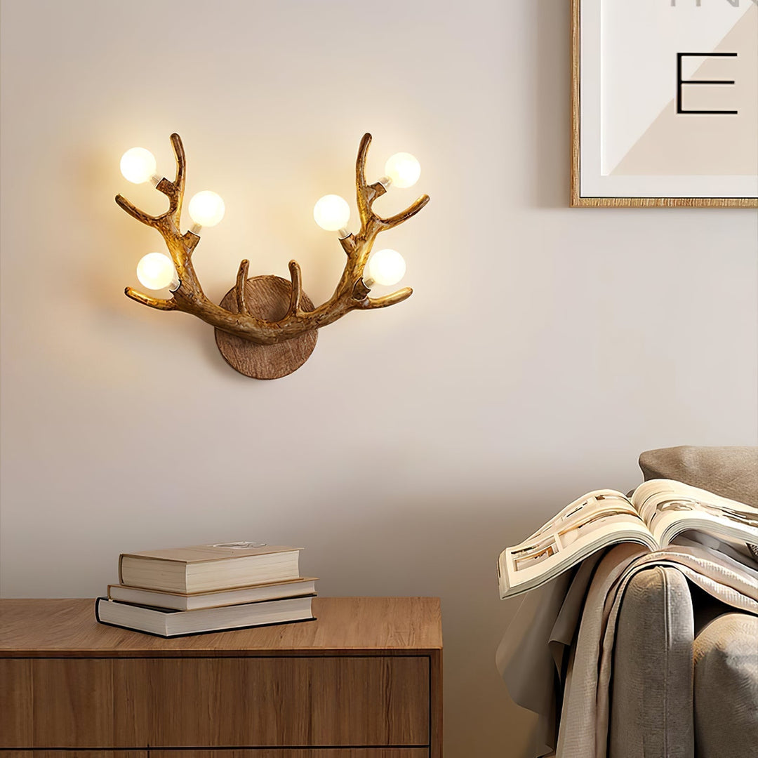 Applique Murale Cerf Élégante en Bois et Métal – Lumière LED Chaude pour Intérieur 9