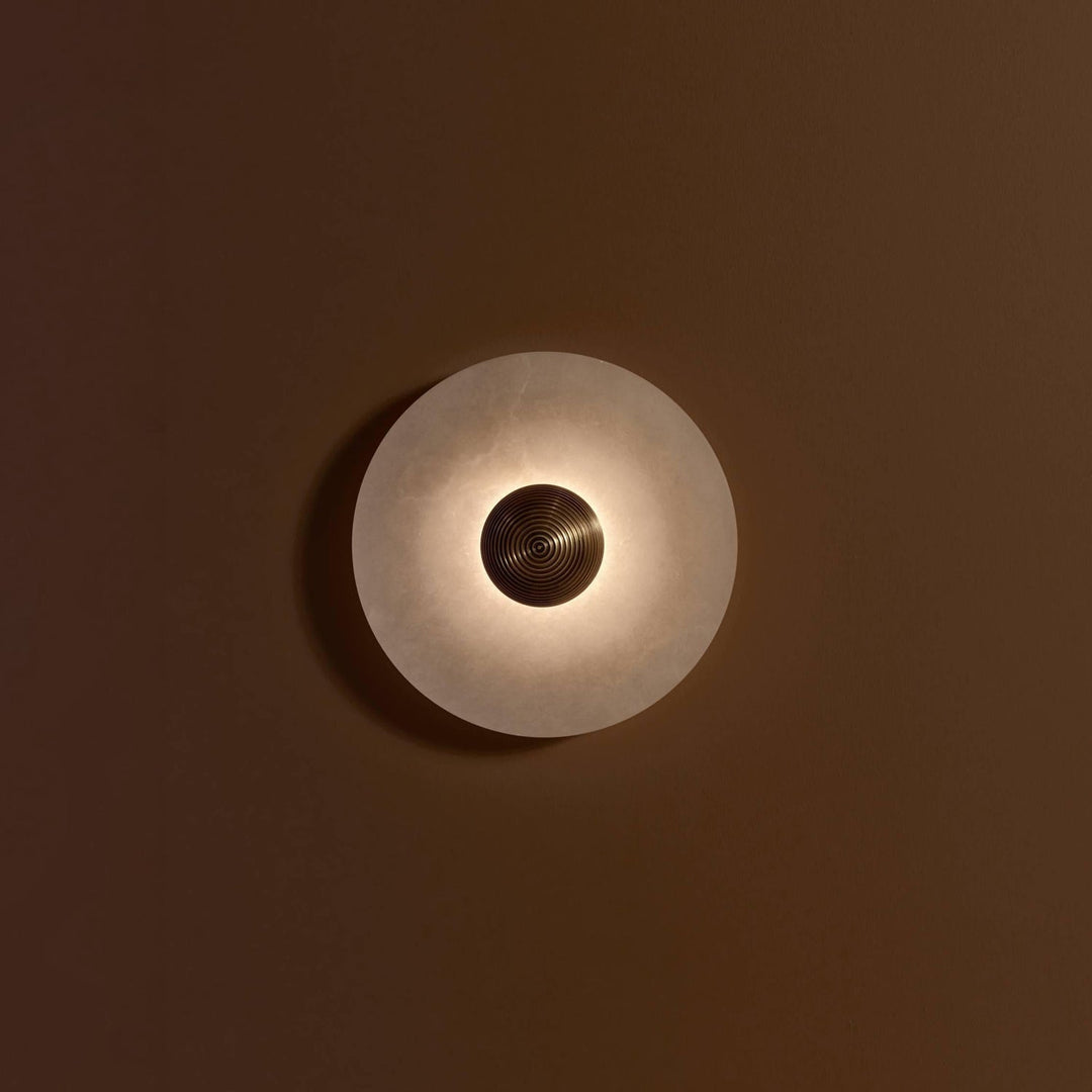 Applique Murale Design Moderne en Marbre et Or pour Salon et Chambre - Lampe Murale Ronde Élégante 40 cm 2