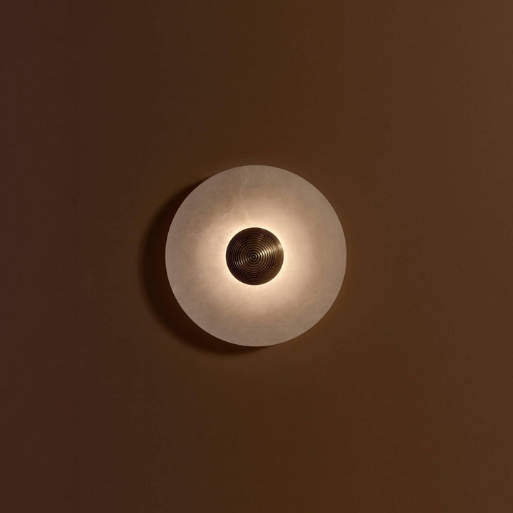 Applique Murale Design Moderne en Marbre et Or pour Salon et Chambre - Lampe Murale Ronde Élégante 40 cm 2