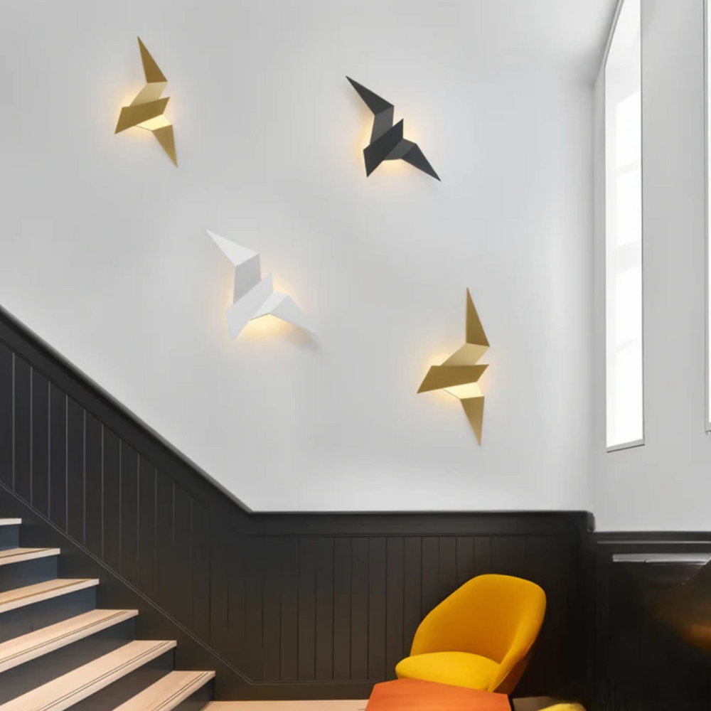 Applique Murale Design en Métal Inspirée de l'Origami – Lampe Murale Élégante pour Chambre et Salon avec Éclairage LED 1