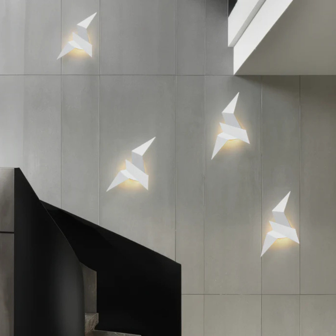 Applique Murale Design en Métal Inspirée de l'Origami – Lampe Murale Élégante pour Chambre et Salon avec Éclairage LED 3