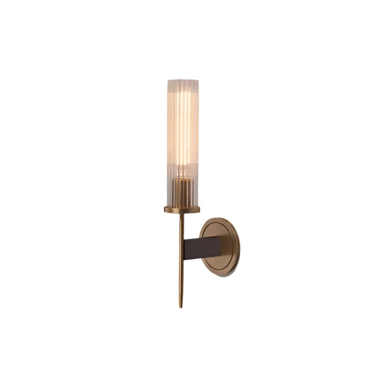 Applique Murale Design en Verre Cannelé avec Finition en Laiton – Luminaire Élégant pour Salon ou Chambre 0