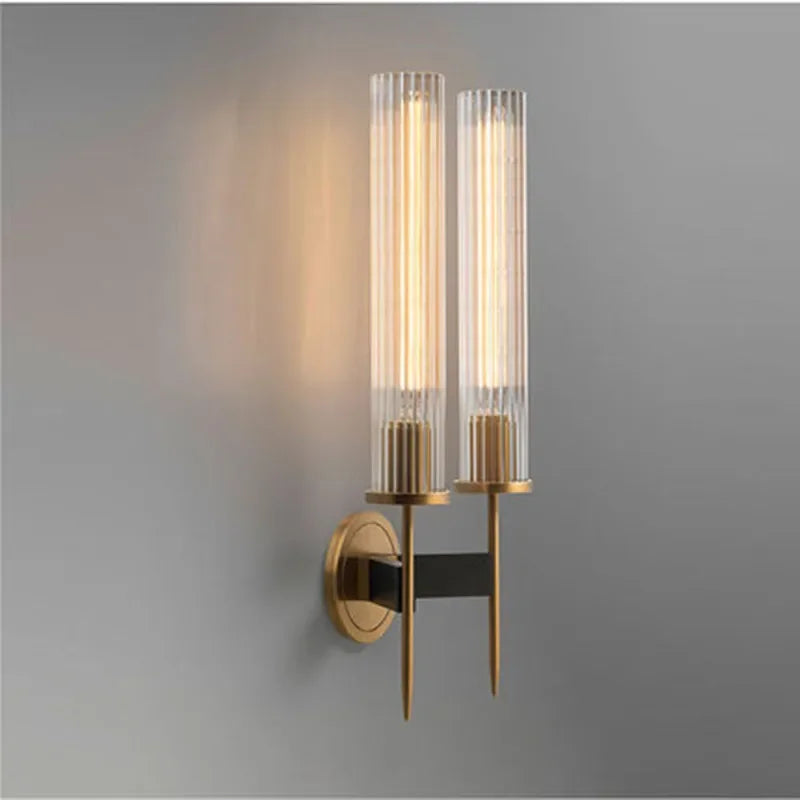 Applique Murale Design en Verre Cannelé avec Finition en Laiton – Luminaire Élégant pour Salon ou Chambre 1