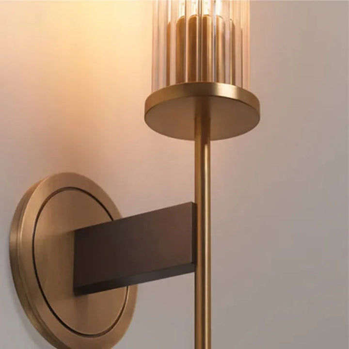 Applique Murale Design en Verre Cannelé avec Finition en Laiton – Luminaire Élégant pour Salon ou Chambre 4