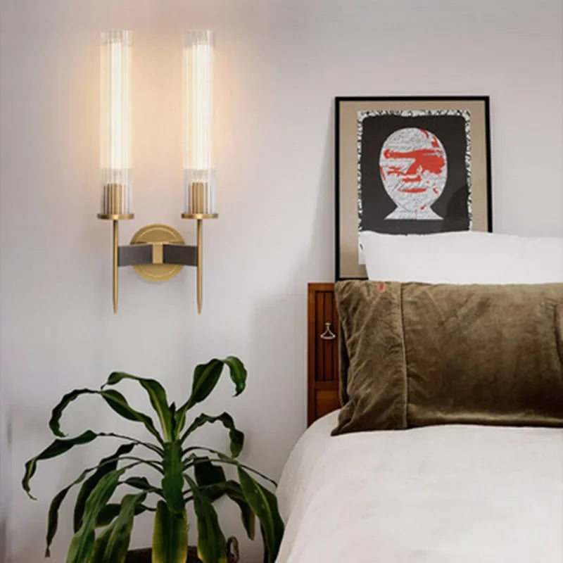 Applique Murale Design en Verre Cannelé avec Finition en Laiton – Luminaire Élégant pour Salon ou Chambre 5