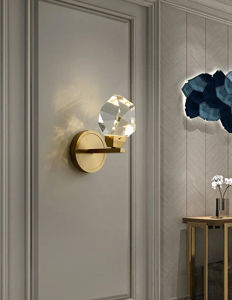 Applique Murale en Cristal et Cuivre – Lampe Murale Réglable pour Chambre ou Salon, Éclairage Élégant et Chaleureux 8