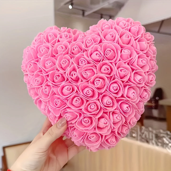 Künstliches Rosenstrauß-Herz Tischdekoration Muttertag