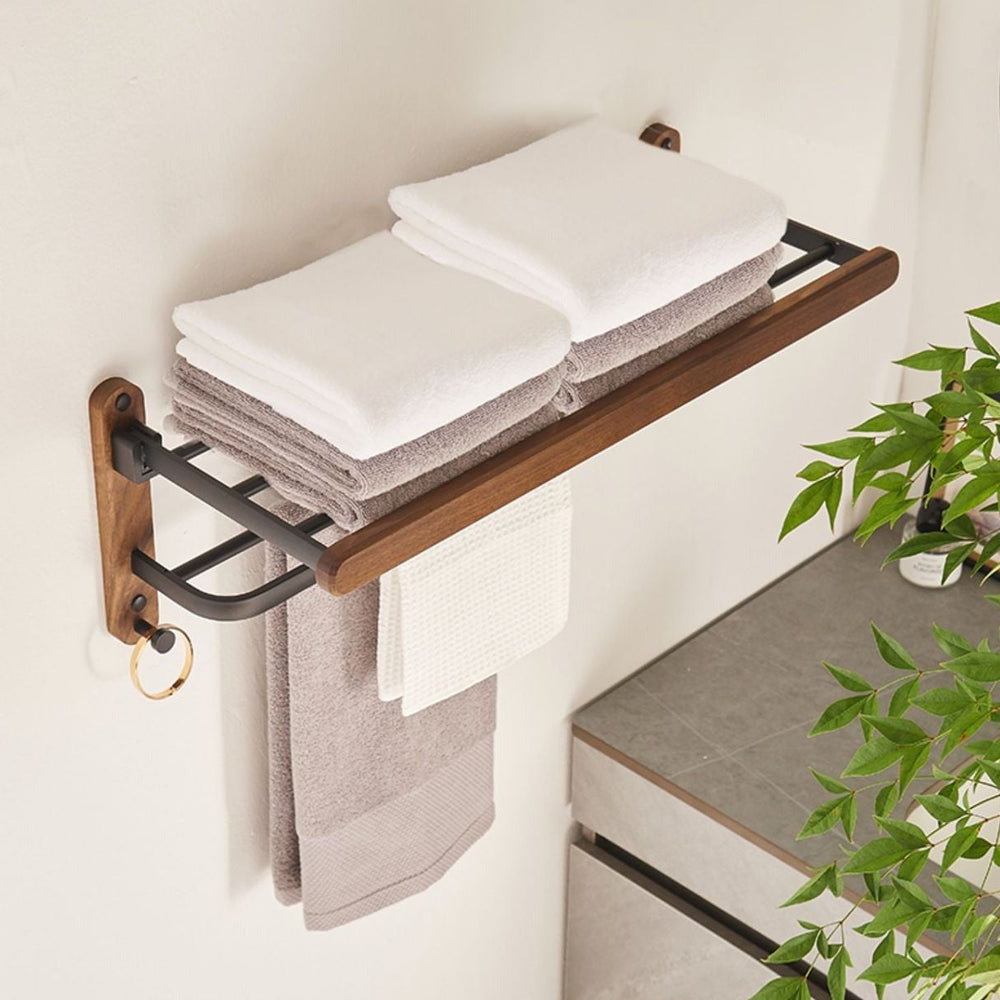 Bar de Rangement Élégant en Bois pour Salle de Bain – Meuble Rangement Minimaliste et Pratique, Couleur Marron 1