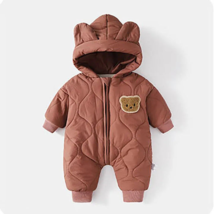 Barboteuse d'Hiver pour Tout-Petit avec Doublure en Fourrure Épaisse et Motif Ours en Peluche – Confortable et Pratique 7