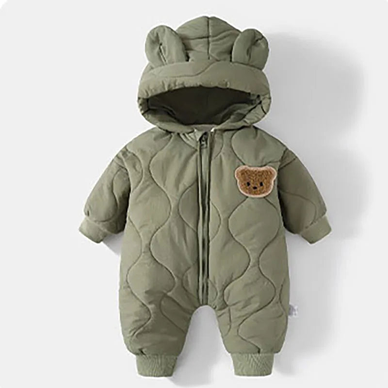 Barboteuse d'Hiver pour Tout-Petit avec Motif d'Ours en Peluche – Confort et Chaleur 0