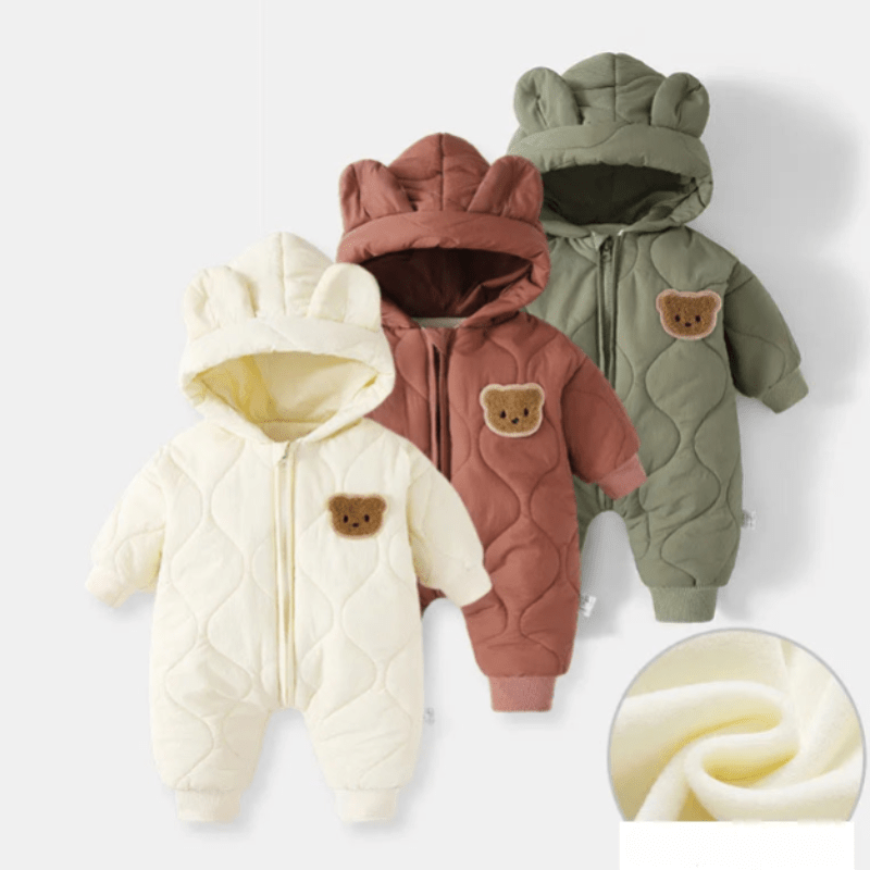 Barboteuse d'Hiver pour Tout-Petit avec Motif d'Ours en Peluche – Confort et Chaleur 1