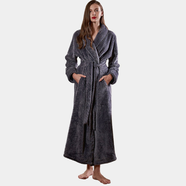 Bathrobe Long Thermal Flannel Winter Robe Women