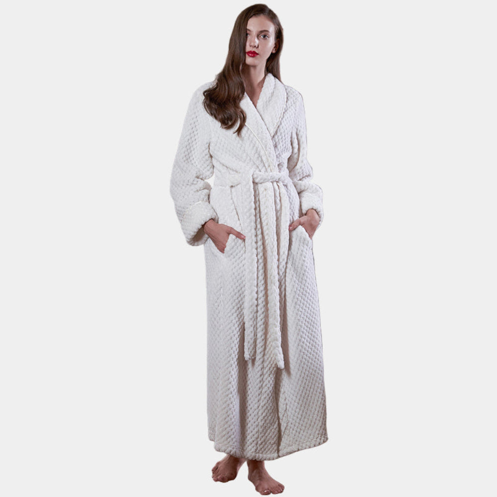 Bathrobe Long Thermal Flannel Winter Robe Women