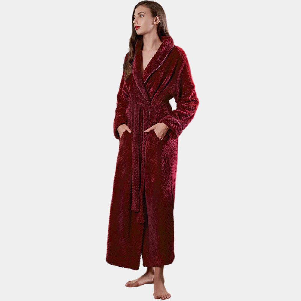 Bathrobe Long Thermal Flannel Winter Robe Women