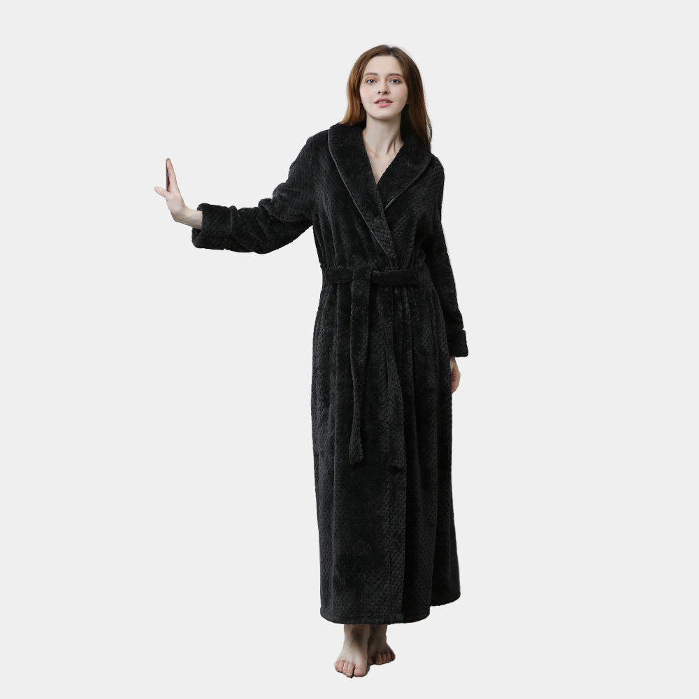 Bathrobe Long Thermal Flannel Winter Robe Women