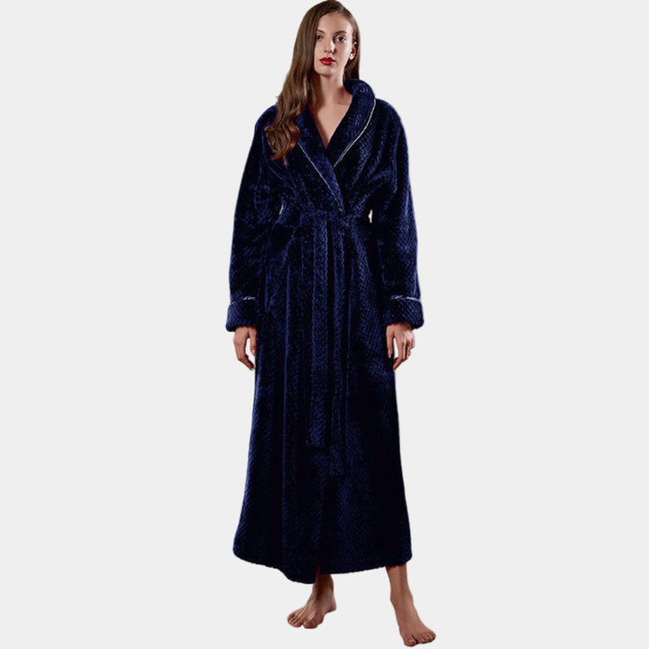 Bathrobe Long Thermal Flannel Winter Robe Women