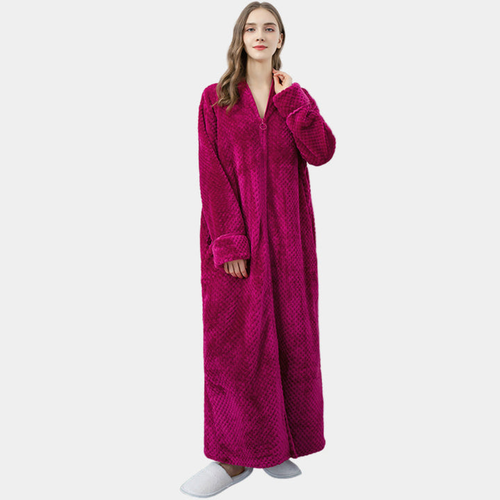 Bathrobe Long Thermal Flannel Winter Robe Women