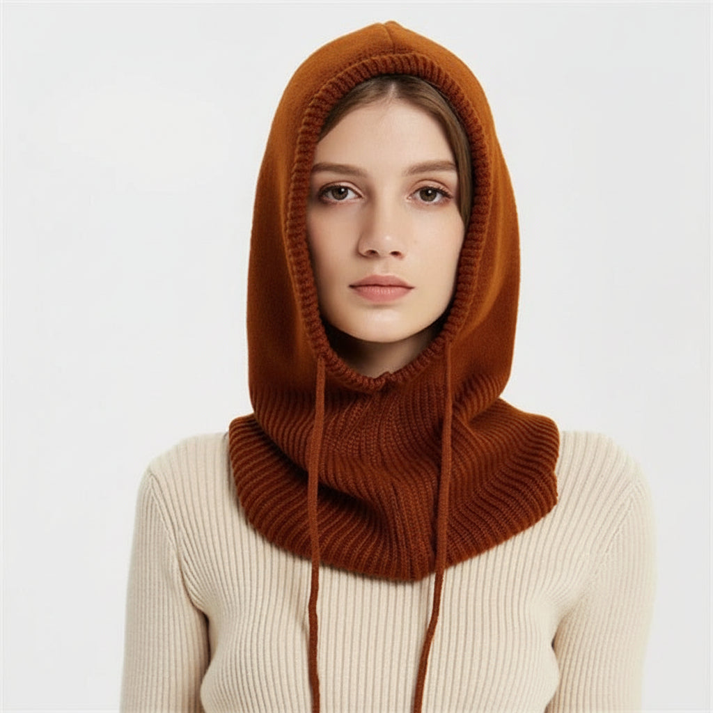 Cappello Invernale Lavorato Maglia Cappuccio Regolabile