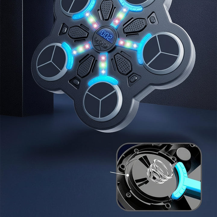 Kids Boxing Trainer Wall Target Game Lights Music Gloves