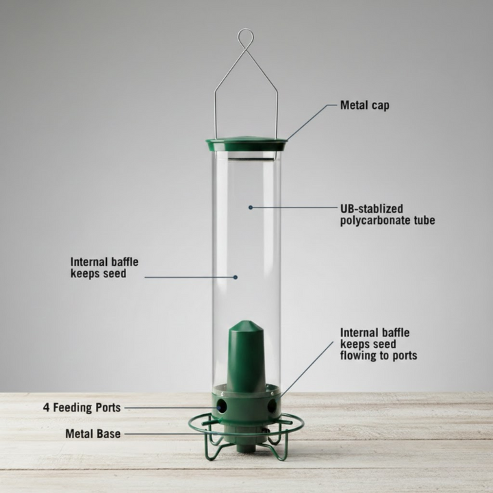 Eichhörnchensicherer Vogelfutterspender Metall Hängend Draußen Rohr