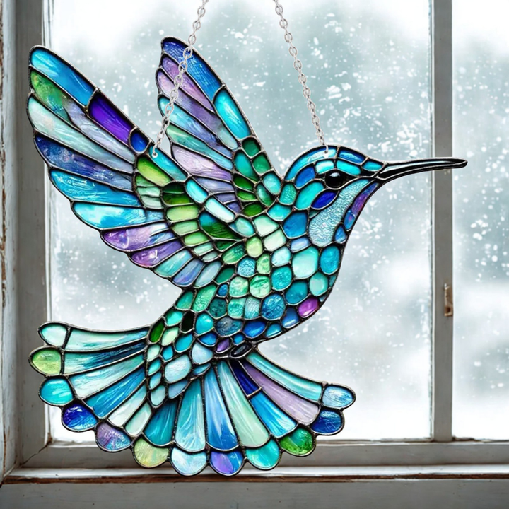 Bluebird Window Suncatcher Stained Glass Effect Hanging Decoration